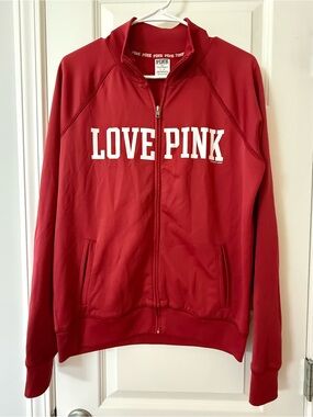 VS PINK Alabama Crimson Tide Full Zip Jacket Track Sweatshirt Red Womens Large